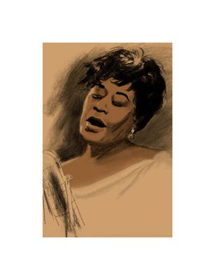 Clifford Faust Limited Edition Pencil Signed Artist's Proof Giclee:"Ella Fitzgerald"