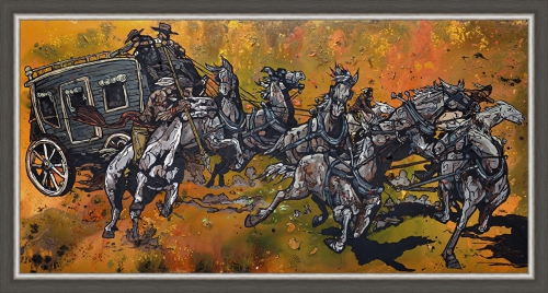Cody Kuehl 30 x 60 Canvas Giclee Art:"Stage Run"