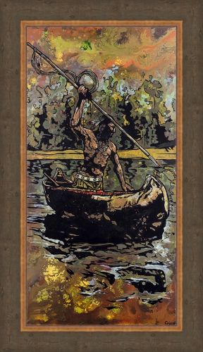 Cody Kuehl 49 x 29 Canvas Giclee Art:"Spear Fishing"