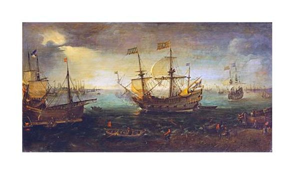 Cornelis Claesz Van Wieringen Fine Art Open Edition Gicl&eacute;e:"3 Master Firing a Saluted"