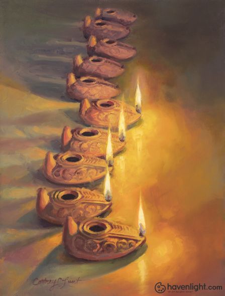 Cortney Lunt Fine Art Canvas Giclee: "The wise and the foolish Large Wall Art"