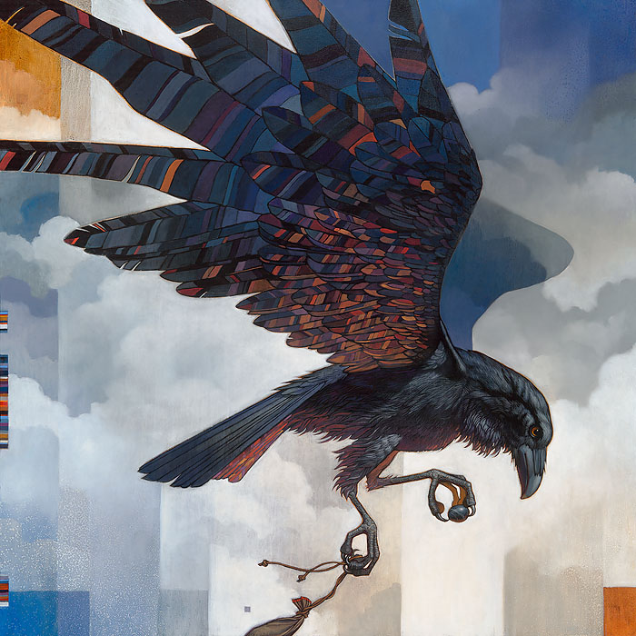 Craig Kosak Hand Signed and Numbered Limited Edition Canvas Giclee:"First Land (Raven)"