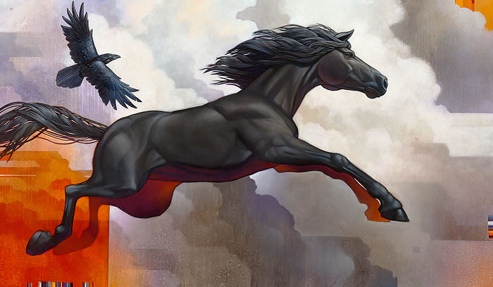 Craig Kosak Hand Signed and Numbered Limited Edition Canvas Giclee:"Pegasus - Leap of Faith"