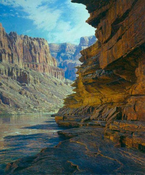 Curt Walters Handsigned and Numbered Limited Edition Giclee on Canvas:"Ledges of the Tapeats"