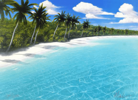 Dan Mackin Limited Edition Lithograph on Paper: "Endless Beaches"