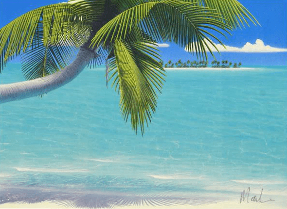 Dan Mackin Limited Edition Lithograph on Paper: "Palms on Parade"