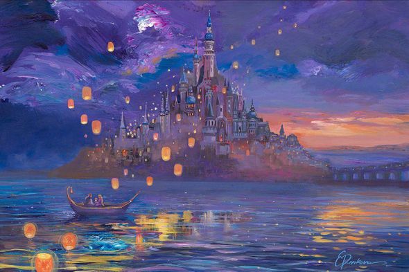 Elena Penkova Signed Disney Ltd Ed Gallery Wrap Canvas: "Lanterns of Hope"