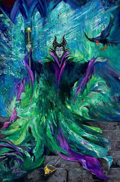 Elena Penkova Signed Disney Ltd Ed Gallery Wrap Canvas:"The Emerald Curse"