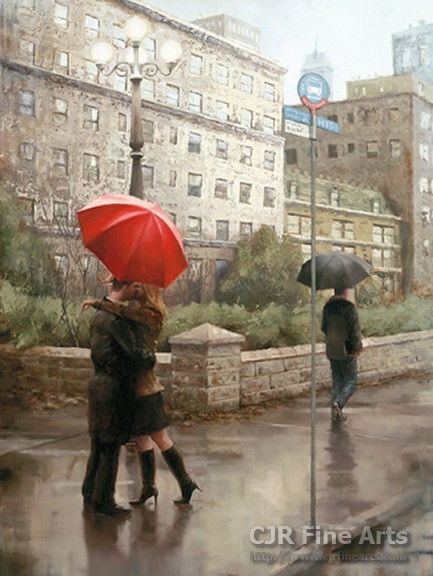 Daniel Del Orfano Limited Edition Hand Embellished Giclee on Canvas:"First Kiss"