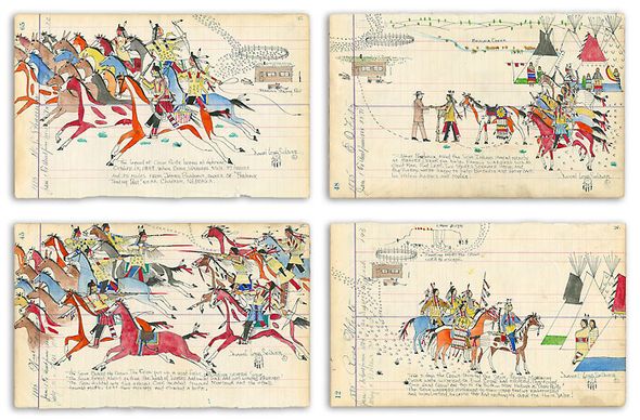 Daniel Long Soldier Hand Signed and Numbered Fine Art Gicl&eacute;e:"The Legend of Crow Butte (Suite of 4)"