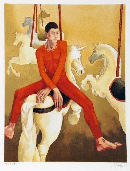 DANIEL RIBERZANI Artist Signed Limited Edition Lithograph ON ARCHES PAPER IMAGE: "CAROUSEL"