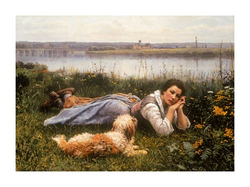 Daniel Ridgeway Knight Hand Numbered Limited Edition Print on Paper :"Reverie, 1866"