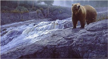 DANIEL SMITH 18X33 Secondary Market Art: "ROCKY CASCADE"