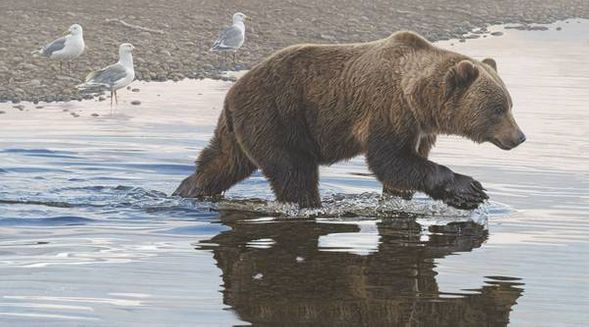 Daniel Smith Hand Signed and Numbered Limited Edition Canvas Giclee:"Kodiak Collaboration"