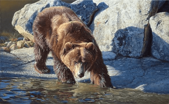 Daniel Smith Handsigned and Numbered Limited Edition Canvas Giclee: "Retreat from the Heat "