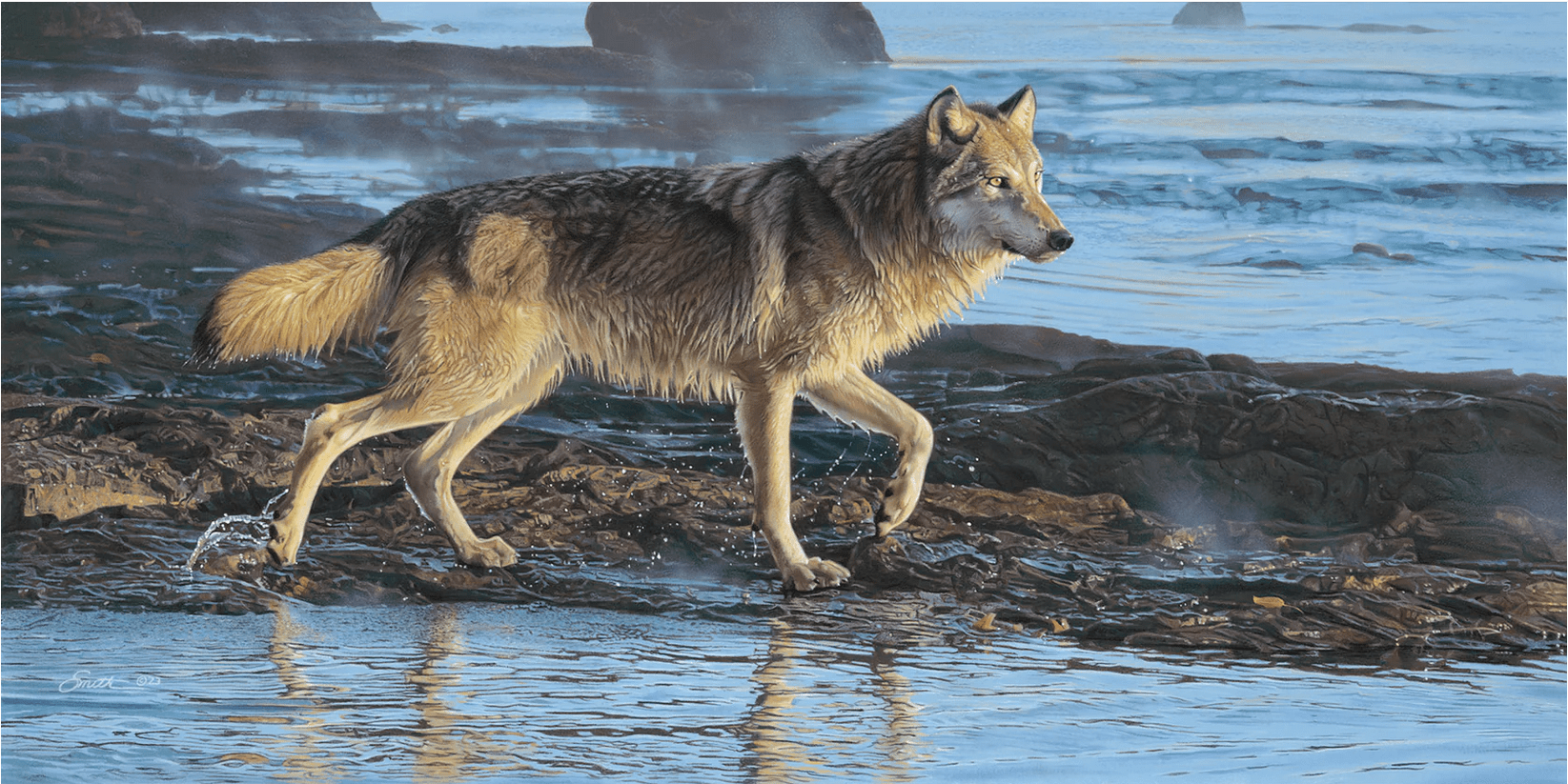 Daniel Smith  Artist Hand Signed Limited Edition Canvas Giclee:"Riverside Realm"