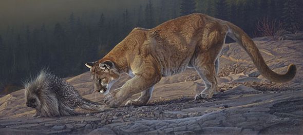 Daniel Smith Handsigned and Numbered Limited Edition Canvas:"Prickly Pursuit,"