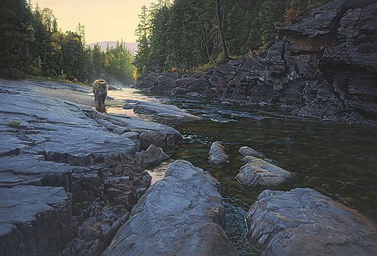 Daniel Smith Masterwork Handsigned and Numbered Giclee on Canvas: "Above the Falls"