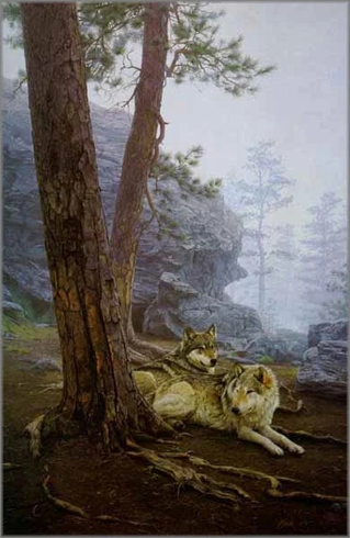 Daniel Smith Signed and Mumbered Limited Edition  Lithograph: "Guardians Of The Den"