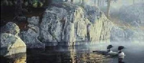 Daniel Smith Signed and Numbered Limited Edition  Lithograph: "Light Of Dawn Loons"