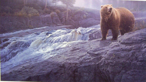 Daniel Smith Signed and Numberer Limited Edition S Lithograph: "Rocky Cascade"