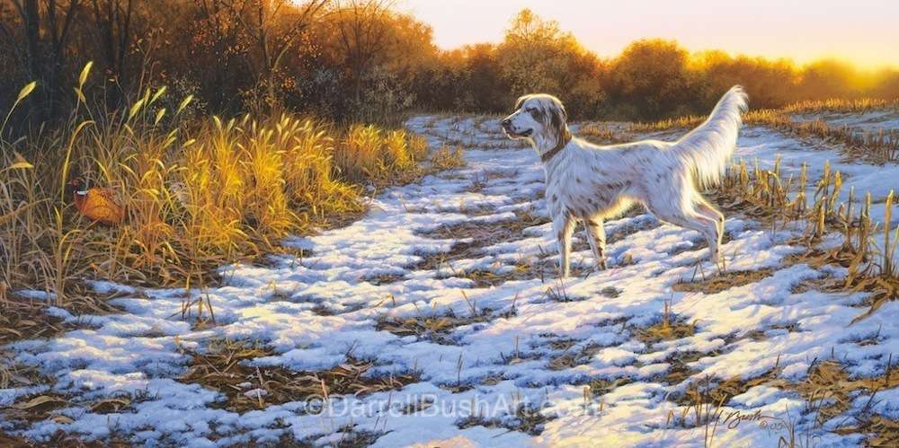 Darrell Bush Hand Signed and Numbered Limited Edition Giclee:"A Setters Day"