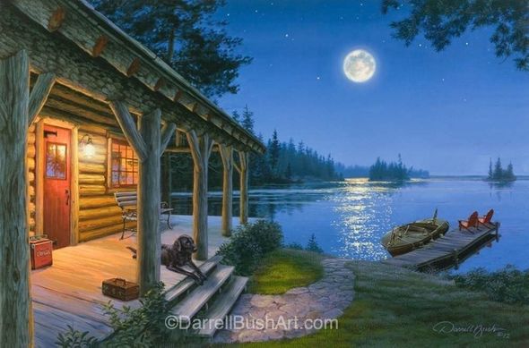 Darrell Bush Hand Signed and Numbered Limited Edition Giclee:"Back at the Lake"