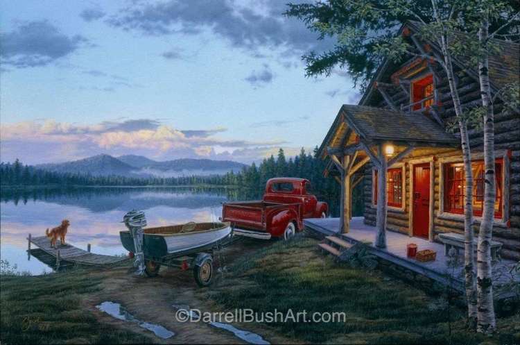 Darrell Bush Hand Signed and Numbered Limited Edition Giclee:"Cabin Fever"