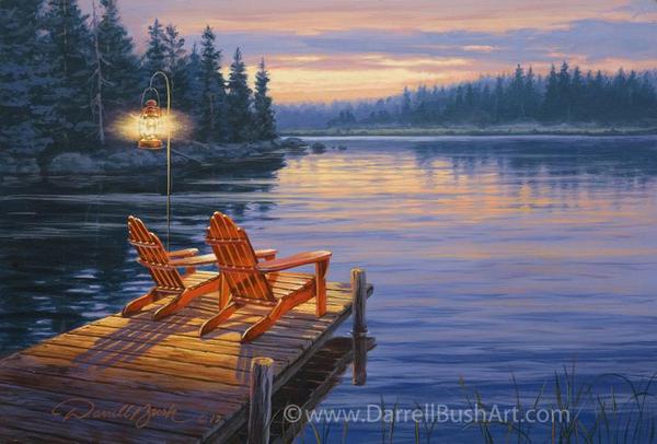 Darrell Bush Hand Signed and Numbered Limited Edition Giclee:"Evening Glow"