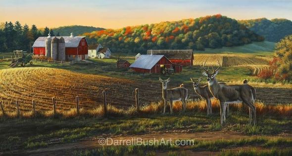 Darrell Bush Hand Signed and Numbered Limited Edition Giclee:"Harvest Time"