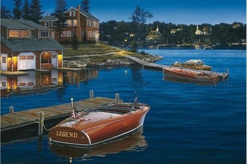 Darrell Bush Hand Signed and Numbered Limited Edition Canvas Giclee:"Legends of the Lake" Darrell Bush Hand Signed and Numbered Limited Edition Canvas Giclee:"Legends of the Lake"