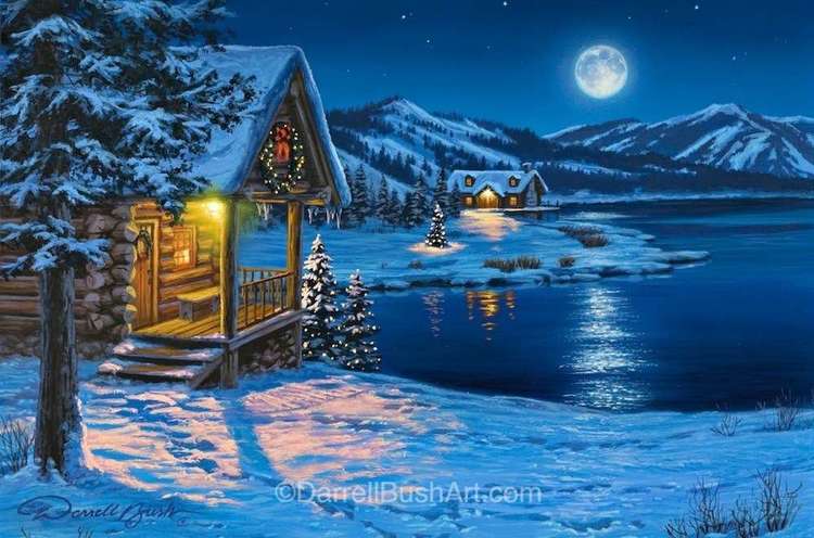 Darrell Bush Hand Signed and Numbered Limited Edition Giclee:"Moonrise"
