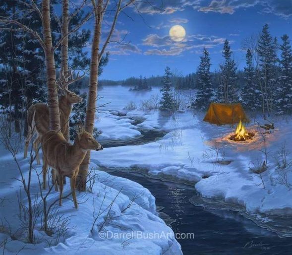 Darrell Bush Hand Signed and Numbered Limited Edition Giclee:"Moonshadows"