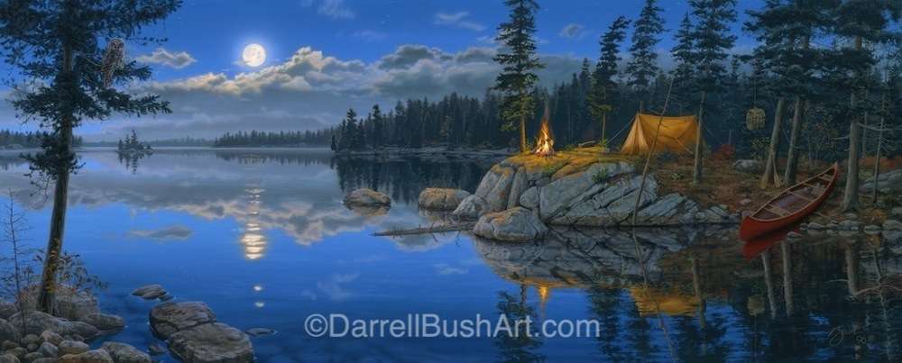 Darrell Bush Hand Signed and Numbered Limited Edition Giclee:"Still of the Night"