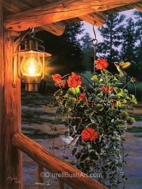 Darrell Bush Hand Signed and Numbered Limited Edition Giclee:"Sweet Attraction"