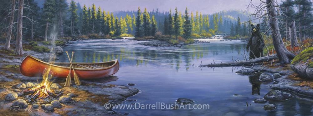 Darrell Bush Hand Signed and Numbered Limited Edition Giclee:"Too Close for Comfort"