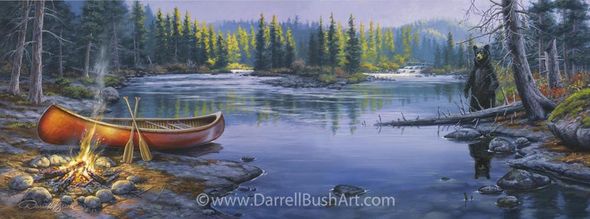 Darrell Bush Hand Signed and Numbered Limited Edition Giclee:"Too Close for Comfort"