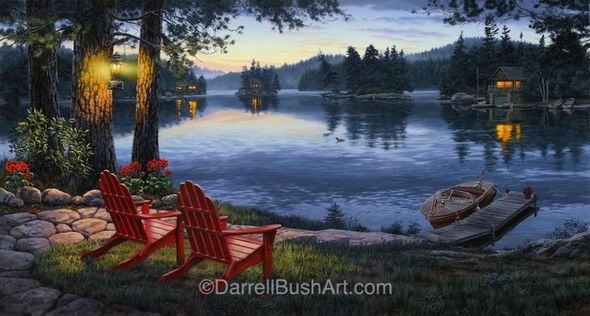 Darrell Bush Hand Signed and Numbered Limited Edition Giclee:"Twilight's Calm"