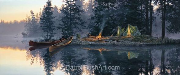 Darrell Bush Hand Signed and Numbered Limited Edition Giclee:"Whispering Pines"