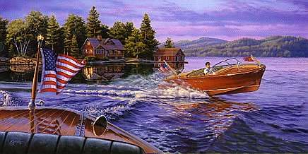 Darrell Bush Handsigned and Numbered Limited Edition Canvas: "In the Wake of a Legend (US)"