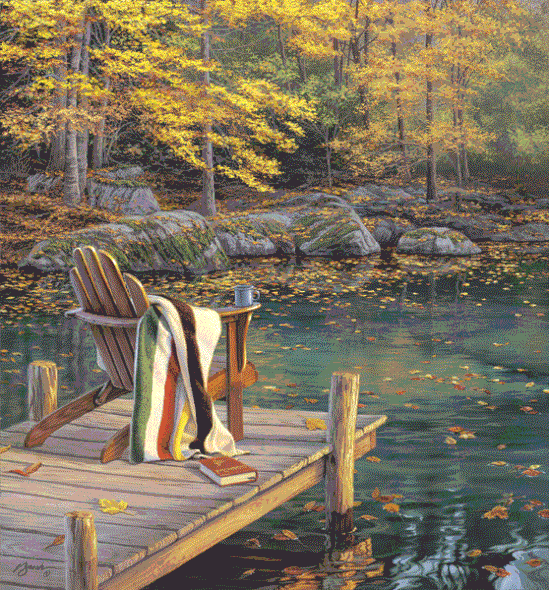 Darrell Bush Handsigned and Numbered Limited Edition Canvas:"Reflection on Golden Pond - Canvas"