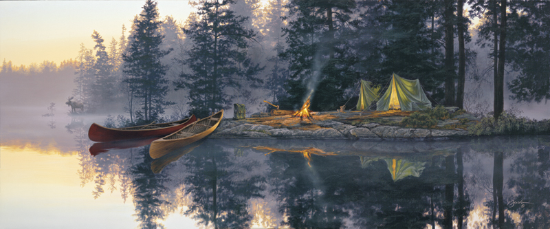 Darrell Bush Handsigned and Numbered Limited Edition Print:"Whispering Pines"