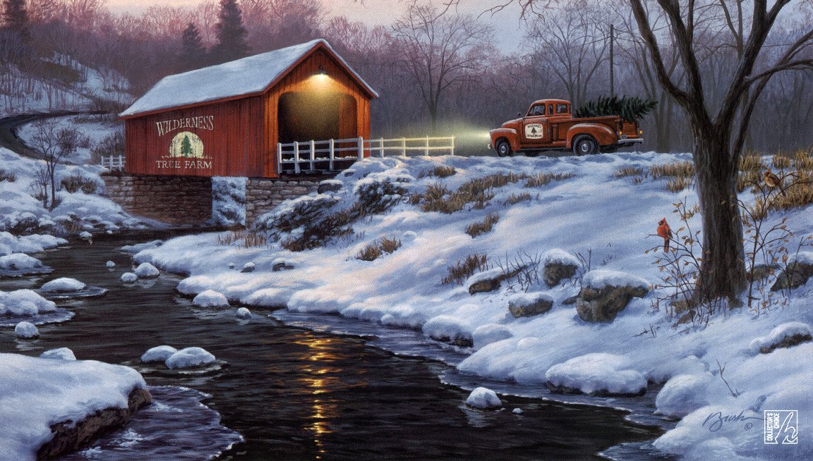 Darrell Bush Handsigned and Numbered Open Edition Print:"Holiday Traditions"