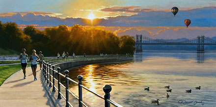 Darrell Bush Handsigned & Numbered Limited Edition Giclee on Canvas:"Marathon Morning"