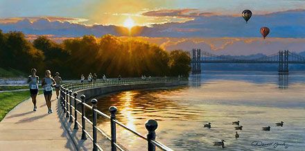 Darrell Bush Handsigned & Numbered Limited Edition Giclee on Canvas:"Marathon Morning"