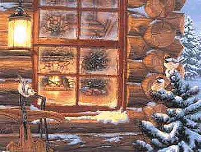 Darrell Bush Open Edition Print: "Winter's Retreat"