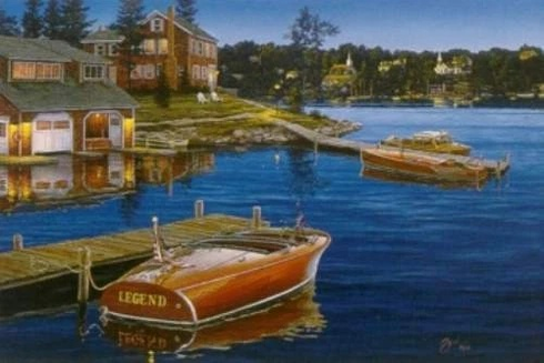 Darrell Bush Signed and Numbered Limited Edition Lithograph:"Ledgend Of The Lake"
