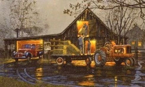Dave Barnhouse AP Signed and Numbered Limited Edition Canvas: "Last Chore Of The Day"