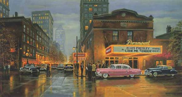 Dave Barnhouse Handsigned & Numbered Limited Edition Print:"Evening at the Paramount "