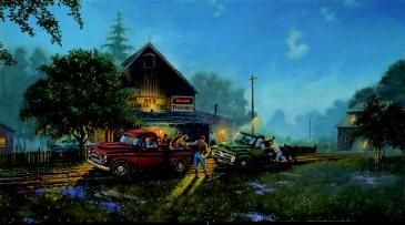Dave Barnhouse Limited Edition Print:"Chevy Lends a Hand"